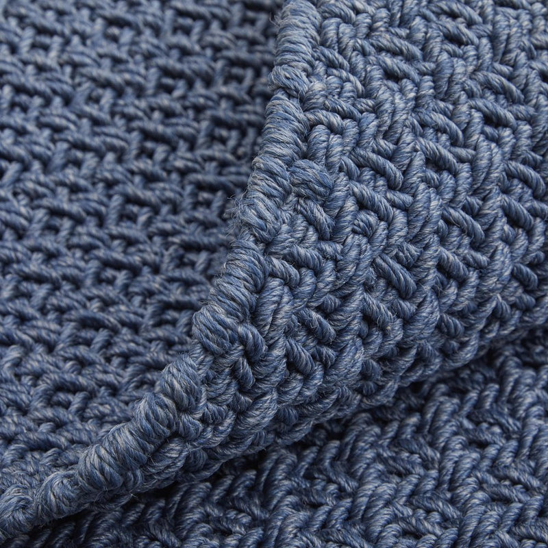 8' X 10' Blue Hand Woven Area Rug