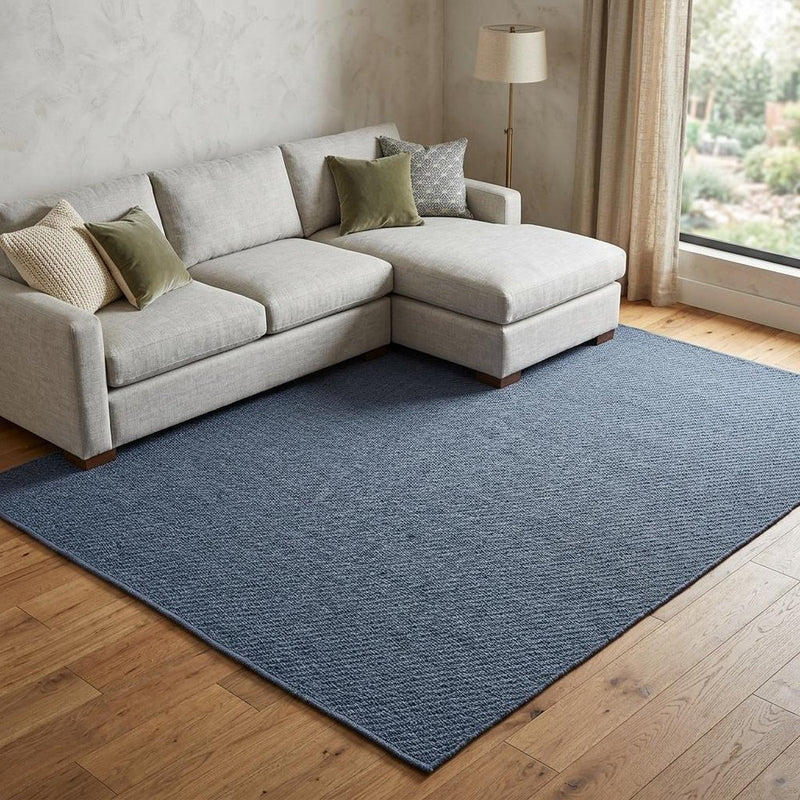 8' X 10' Blue Hand Woven Area Rug