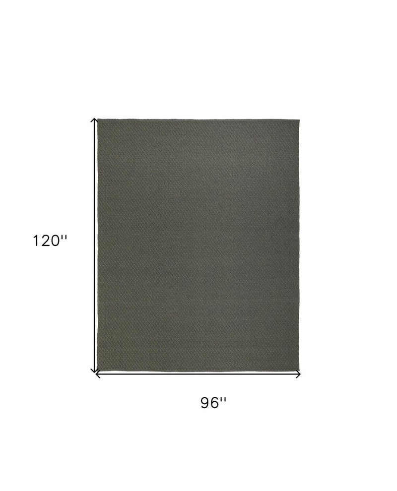 8' X 10' Green Hand Woven Area Rug