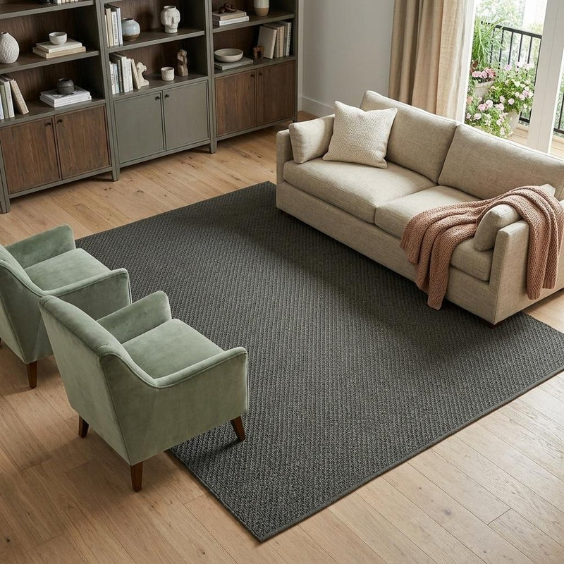 8' X 10' Green Hand Woven Area Rug