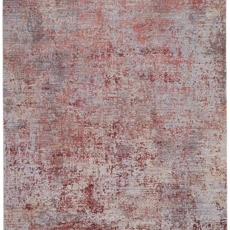 5' X 8' Red Gray And Pink Abstract Area Rug