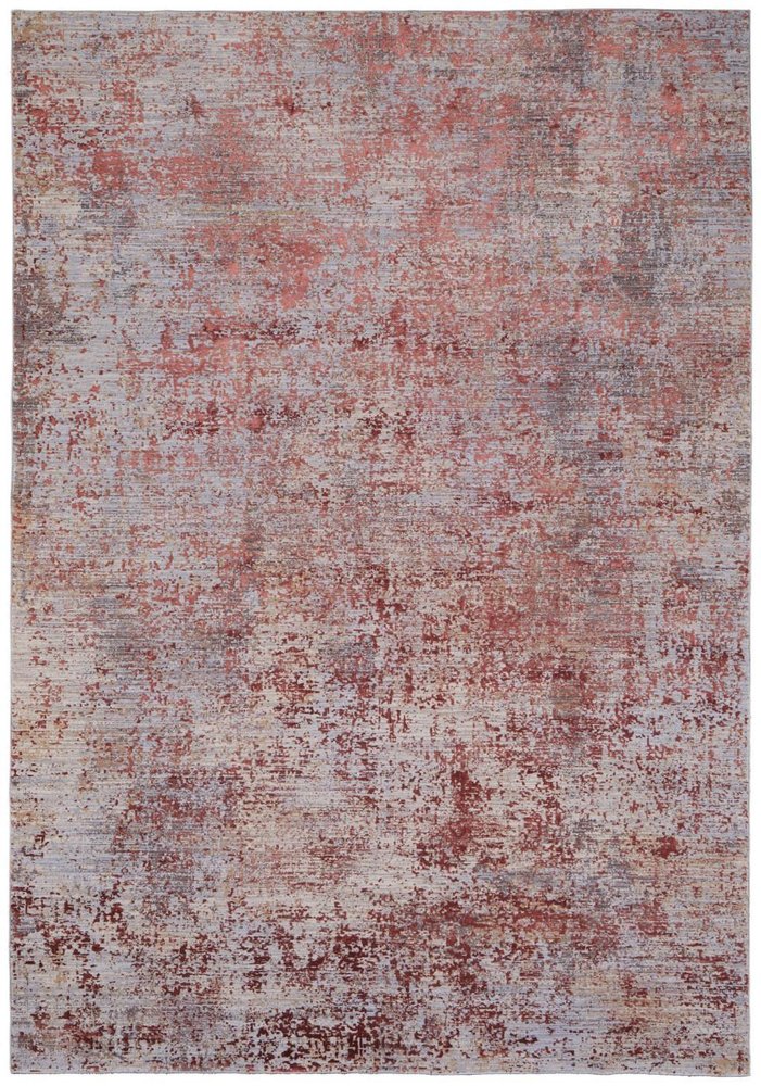 5' X 8' Red Gray And Pink Abstract Area Rug