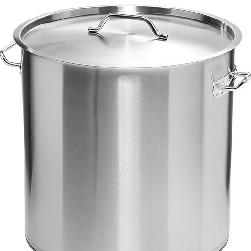 10" Silver Stainless Steel Stock Pot