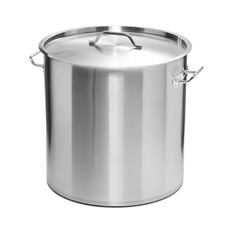 13" Silver Stainless Steel Stock Pot