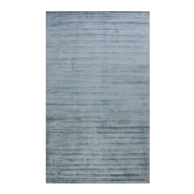 4' X 6' Light Blue And Dark Blue Striped Hand Woven Area Rug