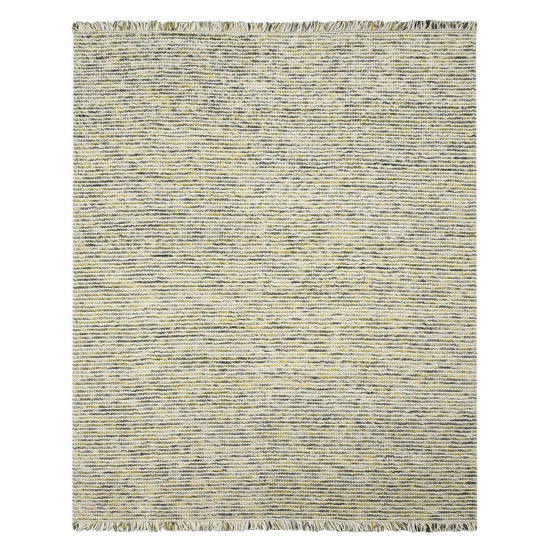 2' X 3' Gold Ivory And Gray Wool Striped Hand Woven Area Rug With Fringe