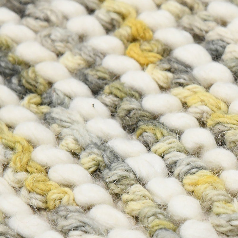 2' X 3' Gold Ivory And Gray Wool Striped Hand Woven Area Rug With Fringe