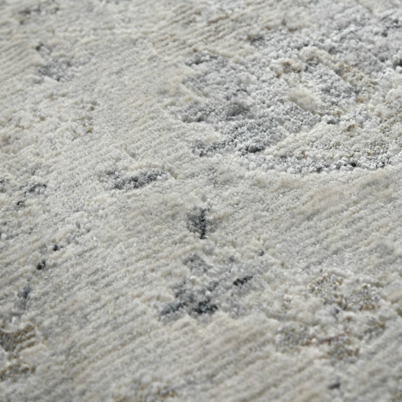 8' Gray And Charcoal Medallion Runner Rug