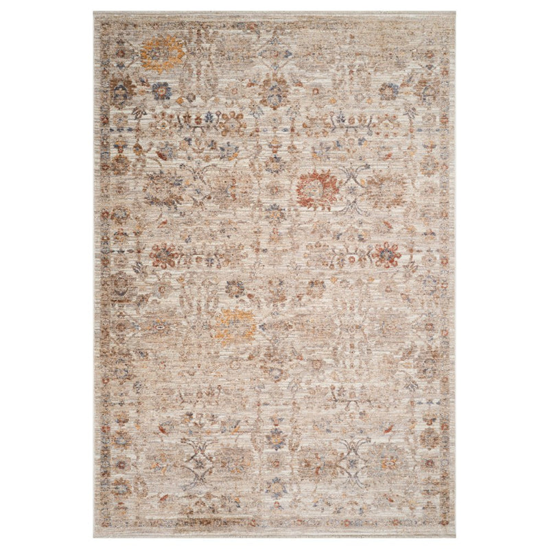 5' X 7' Ivory And Brown Floral Medallion Area Rug With Fringe