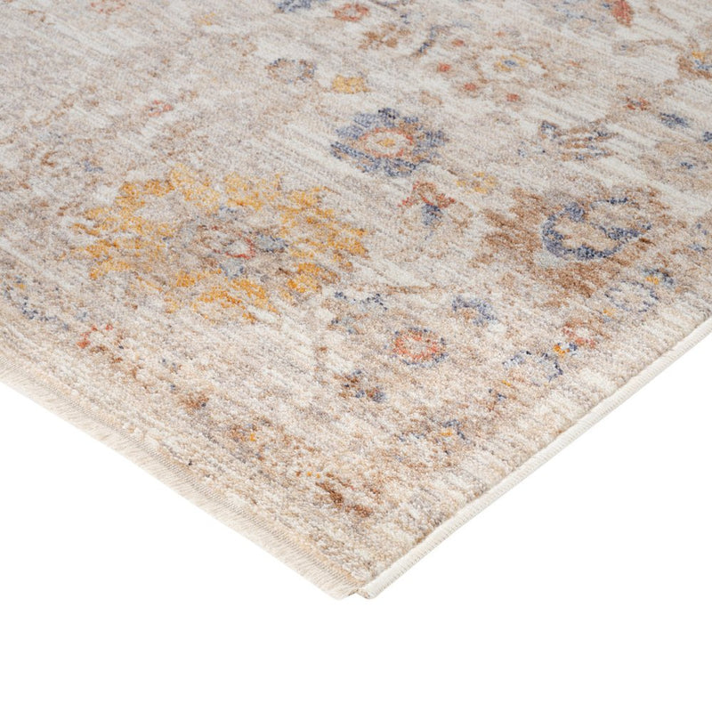5' X 7' Ivory And Brown Floral Medallion Area Rug With Fringe