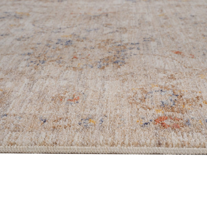 5' X 7' Ivory And Brown Floral Medallion Area Rug With Fringe