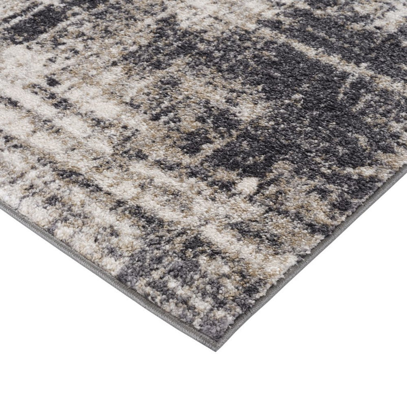 5' X 8' Gray And Ivory Abstract Area Rug