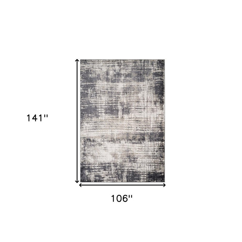 5' X 8' Gray And Ivory Abstract Area Rug