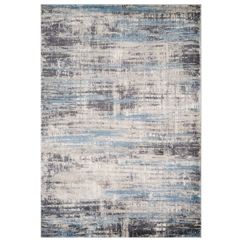 5' X 8' Blue Gray And Ivory Abstract Area Rug