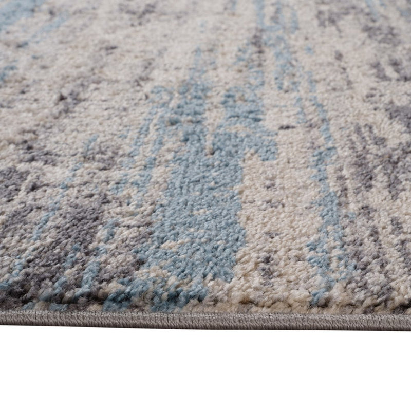 5' X 8' Blue Gray And Ivory Abstract Area Rug