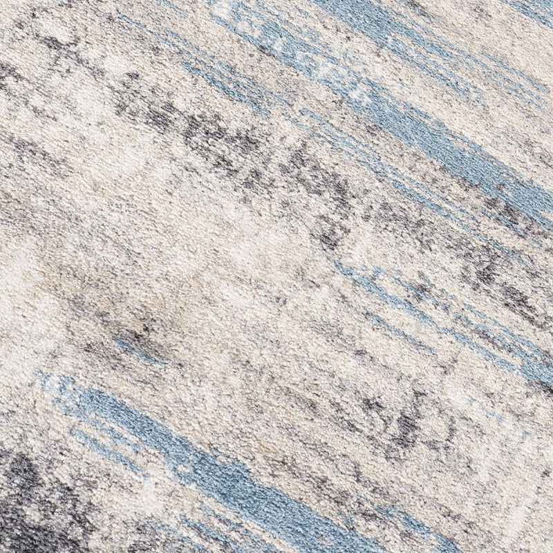 5' X 8' Blue Gray And Ivory Abstract Area Rug