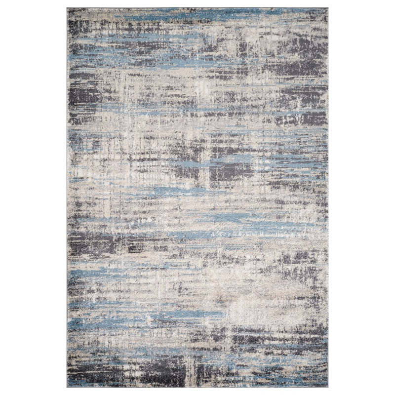 5' X 8' Blue Gray And Ivory Abstract Area Rug
