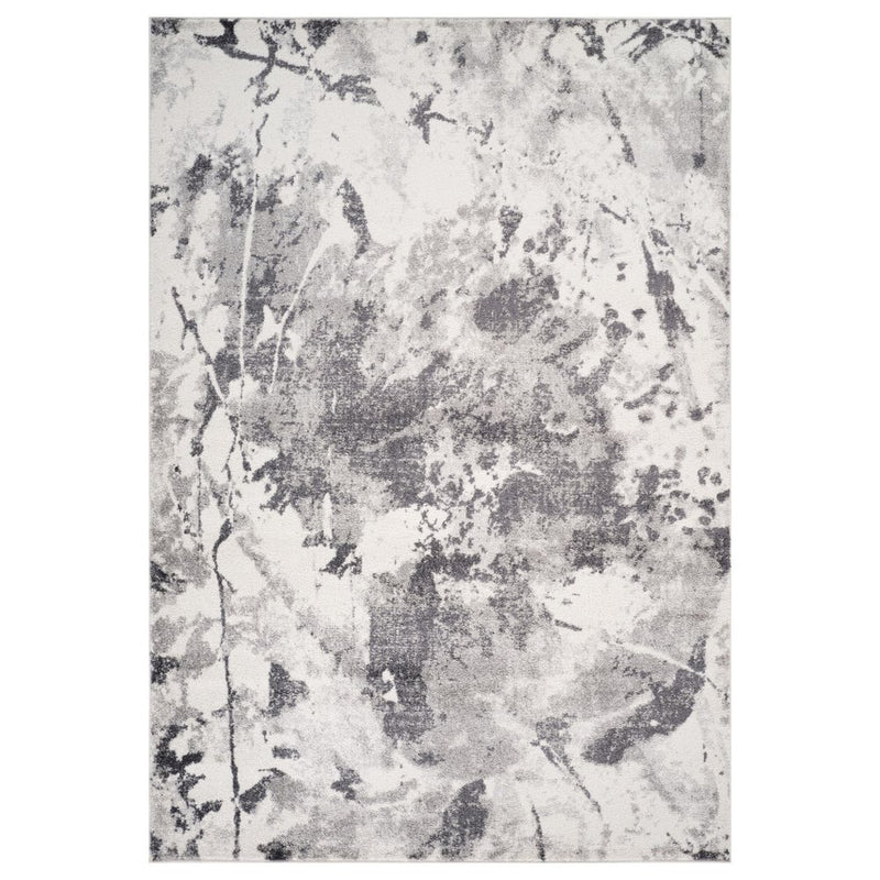 5' X 8' Ivory And Gray Abstract Area Rug