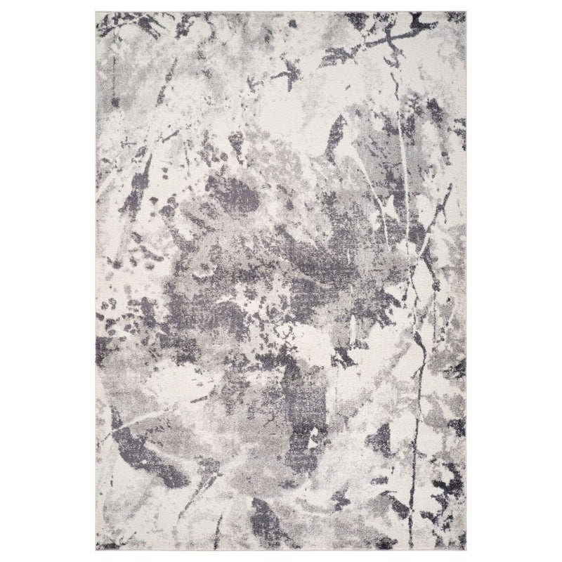 5' X 8' Ivory And Gray Abstract Area Rug