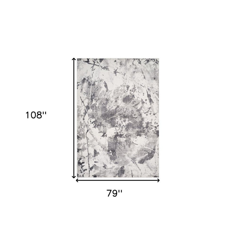5' X 8' Ivory And Gray Abstract Area Rug