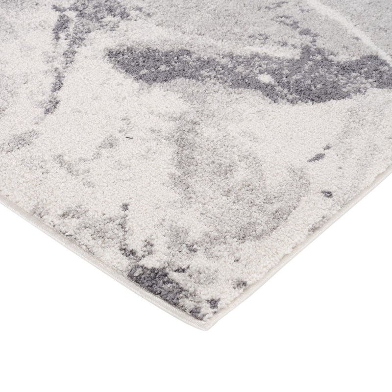 5' X 8' Ivory And Gray Abstract Area Rug