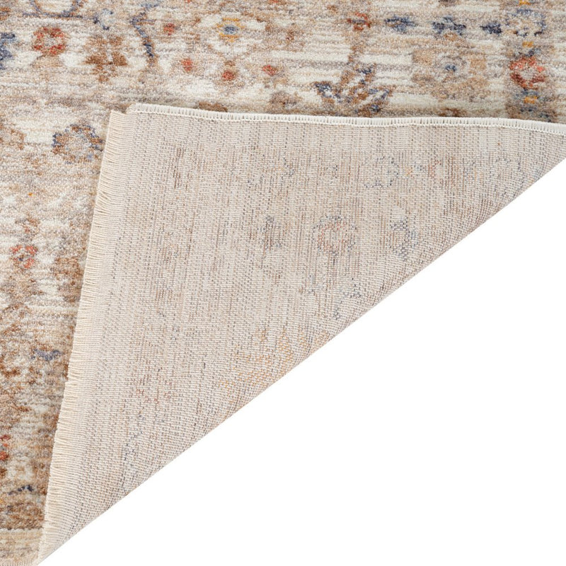 5' X 7' Ivory And Brown Floral Medallion Area Rug With Fringe