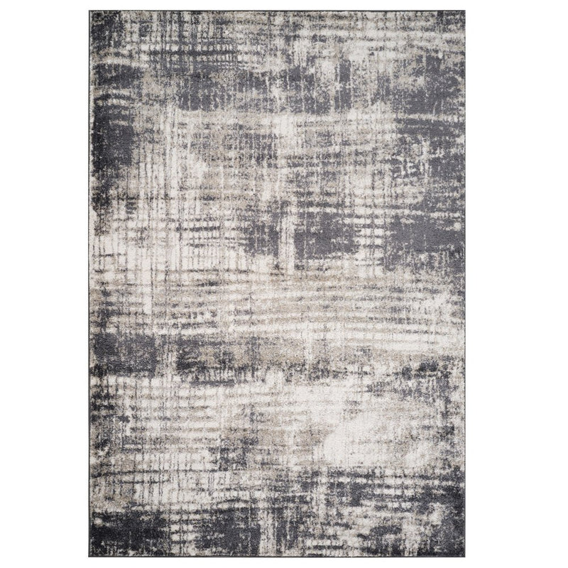 5' X 8' Gray And Ivory Abstract Area Rug