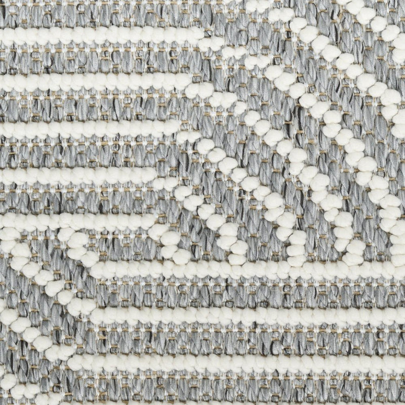 4' X 6' Gray Geometric Power Loom Area Rug