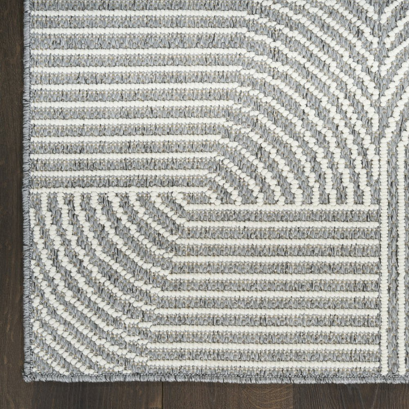 4' X 6' Gray Geometric Power Loom Area Rug