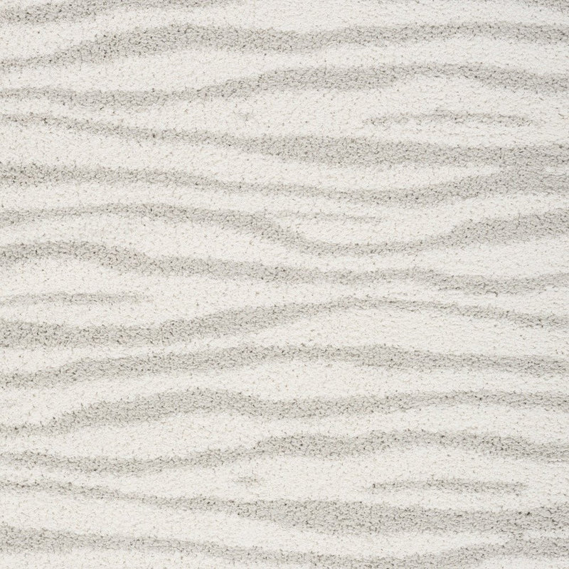 5' X 7' Gray Abstract Shag Power Loom Area Rug