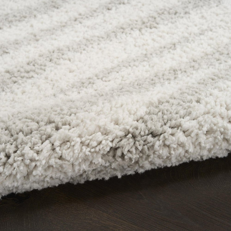 5' X 7' Gray Abstract Shag Power Loom Area Rug