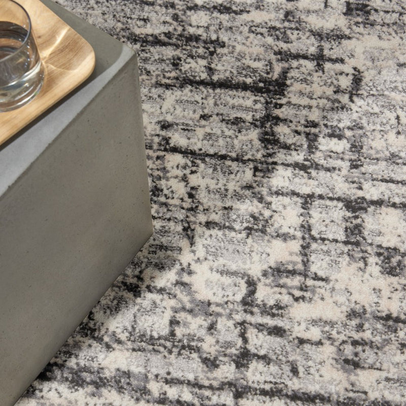 7' X 10' Gray Abstract Power Loom Area Rug