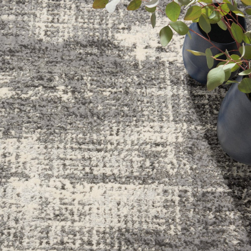 7' X 10' Gray Abstract Power Loom Area Rug