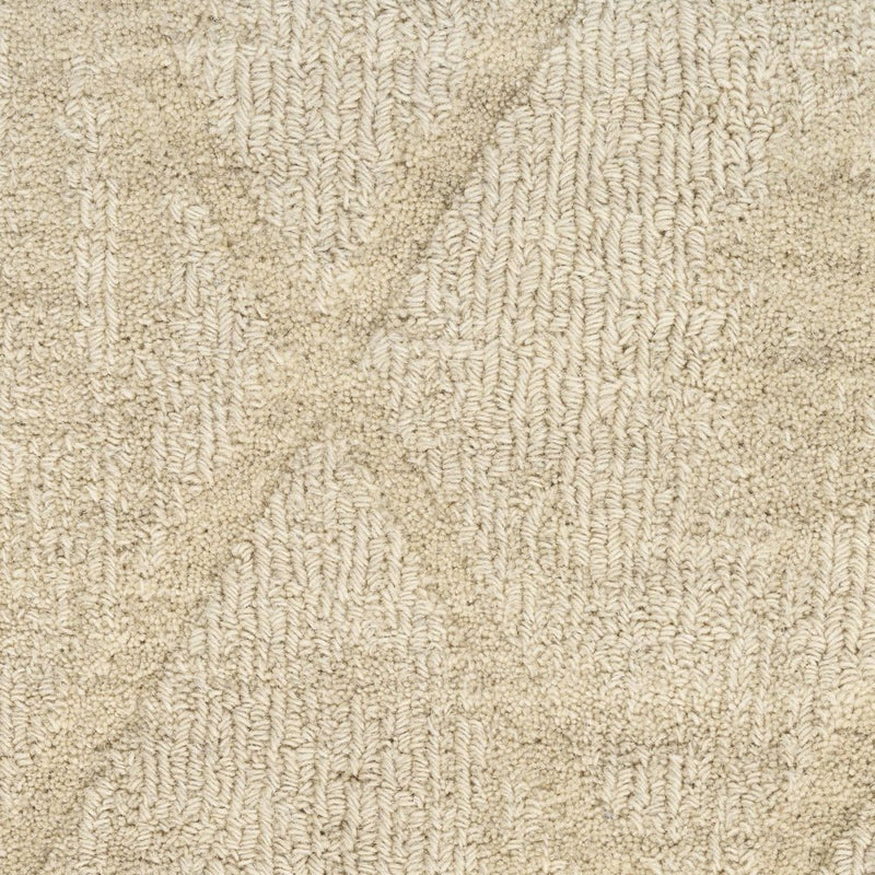 6' Beige Wool Geometric Hand Woven Runner Rug