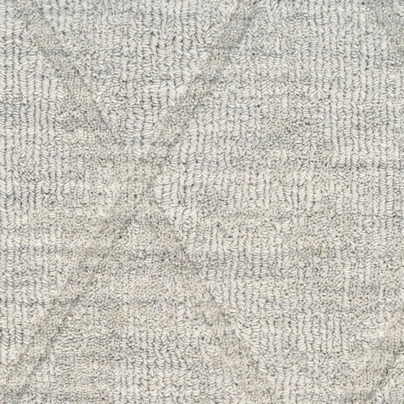 6' Gray Wool Geometric Hand Woven Runner Rug