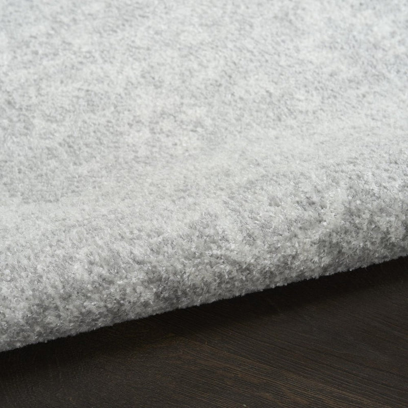 3' X 5' Gray Floral Power Loom Worn Faded Area Rug
