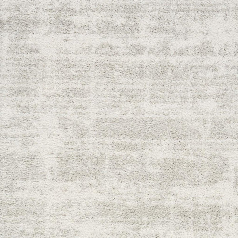 4' X 6' Gray Abstract Shag Power Loom Worn Faded Area Rug