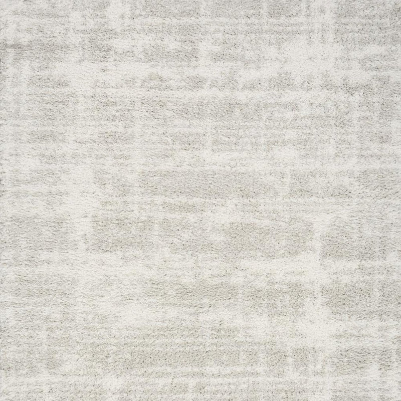 4' X 6' Gray Abstract Shag Power Loom Worn Faded Area Rug