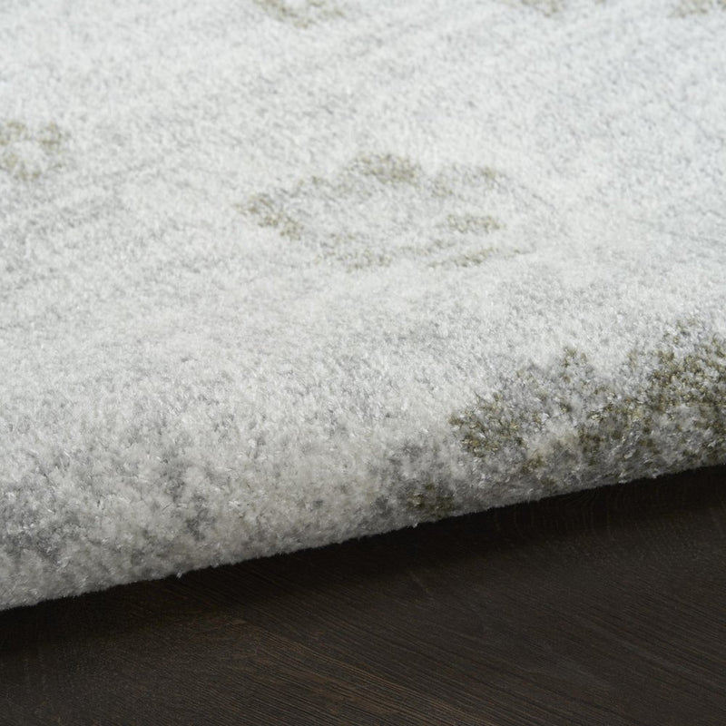 7' X 9' Ivory Floral Distressed Area Rug