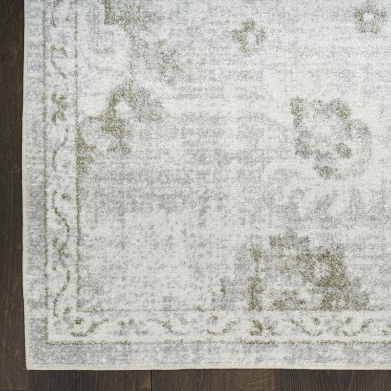 8' X 10' Ivory Floral Distressed Area Rug