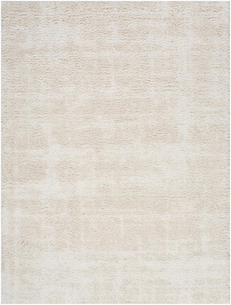 5' X 7' Beige Abstract Shag Distressed Area Rug