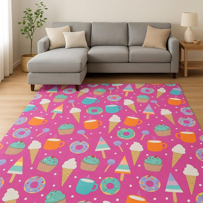 7' X 9' Pink Flatweave Area Rug