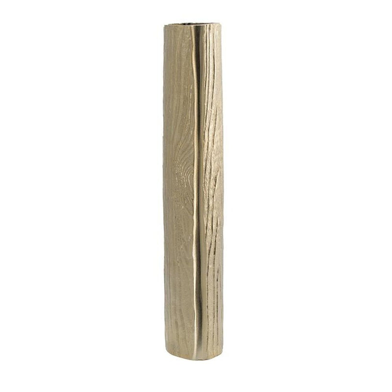 15" Gold Oval Aluminum Table Vase