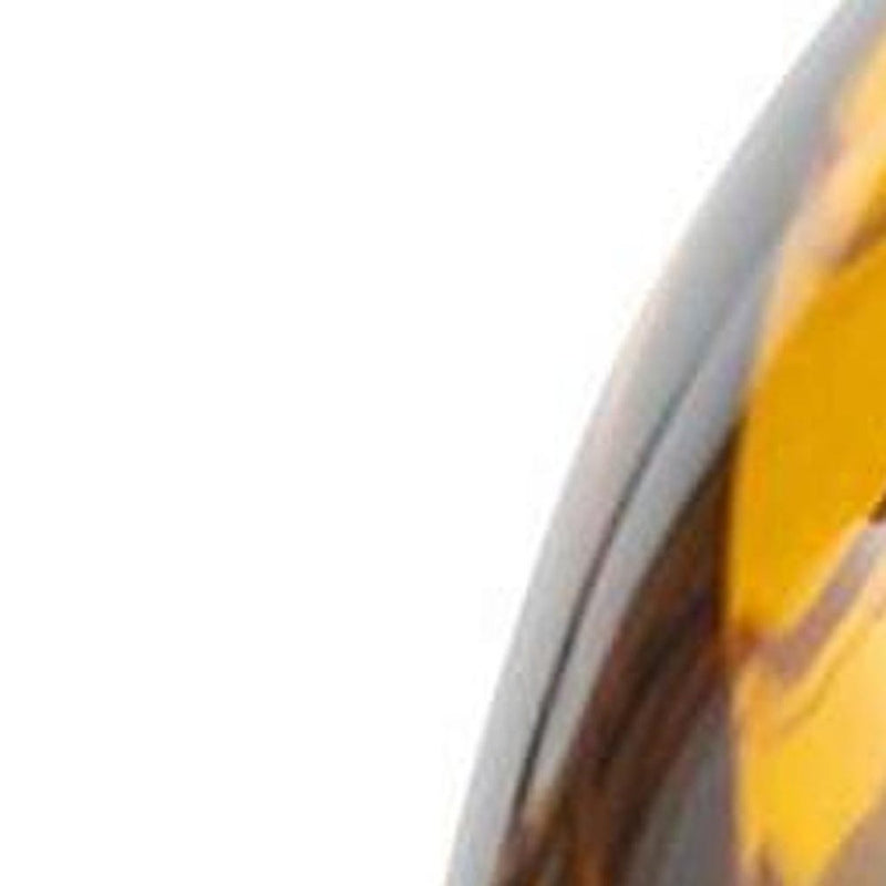 Set of Three Amber Abstract Swirl Glass Decorative Bottles With Stoppers