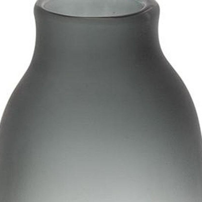 17" Charcoal And Orange Ombre Glass Table Vase