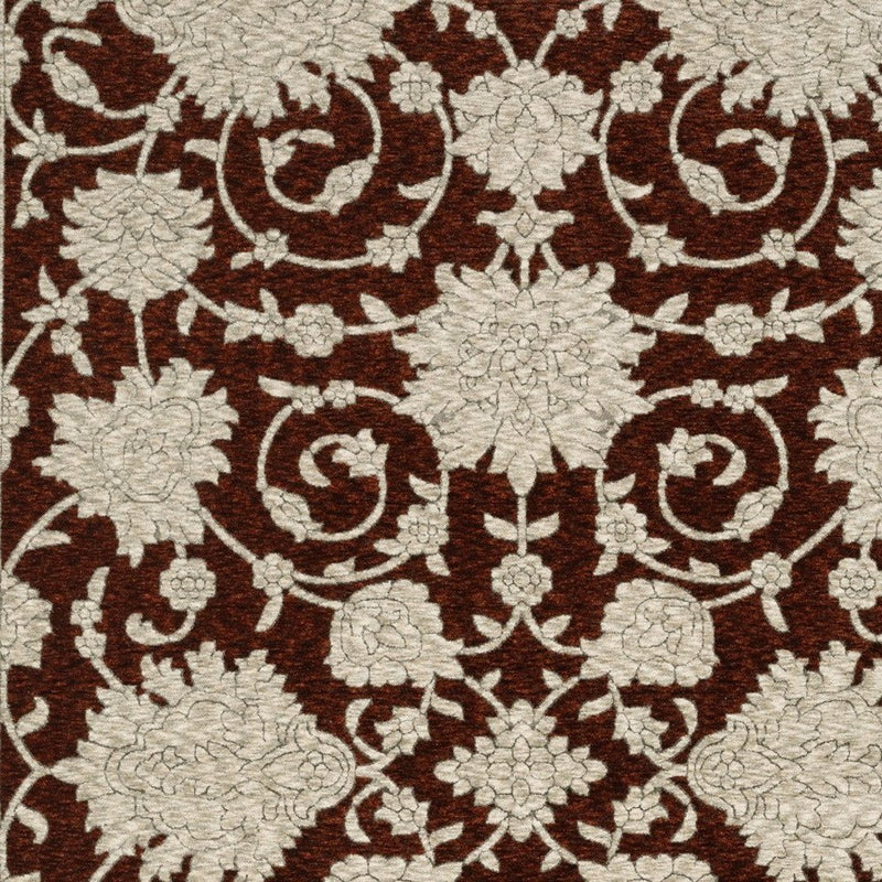 10' X 13' Beige Floral Area Rug With Fringe