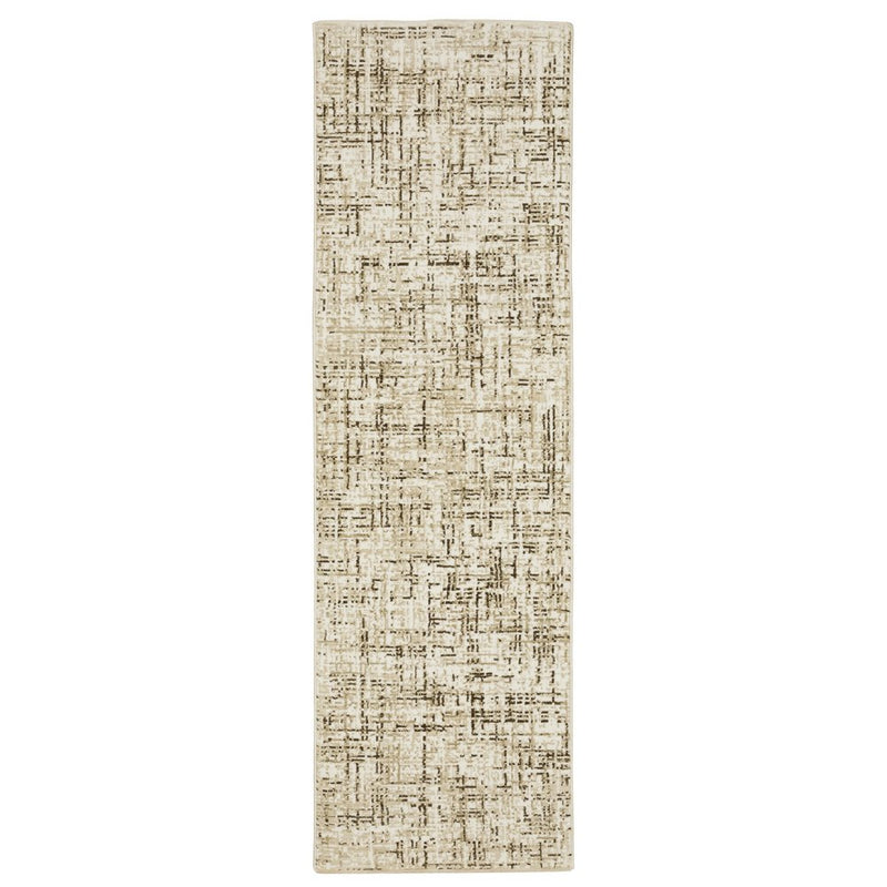 3' X 5' Ivory And Brown Abstract Area Rug