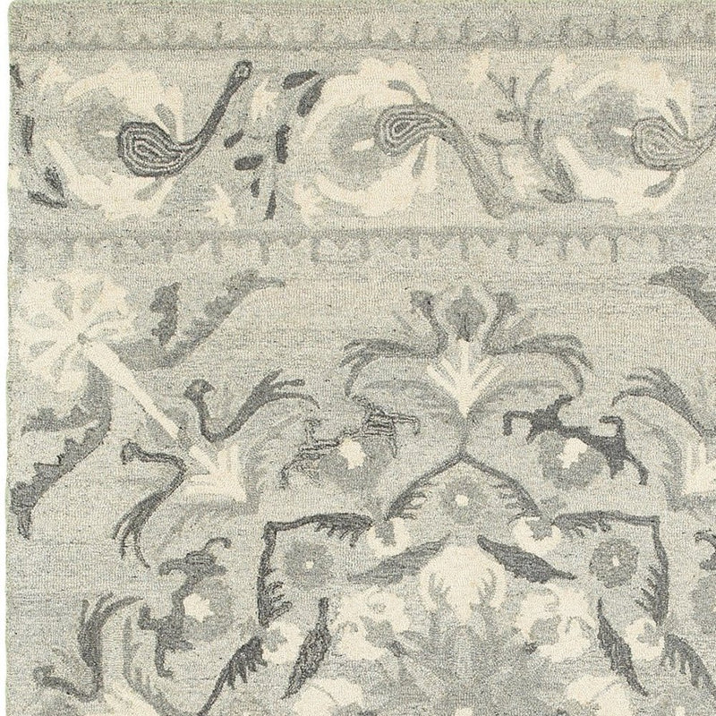 4' X 6' Ivory Wool Floral Hand Tufted Area Rug