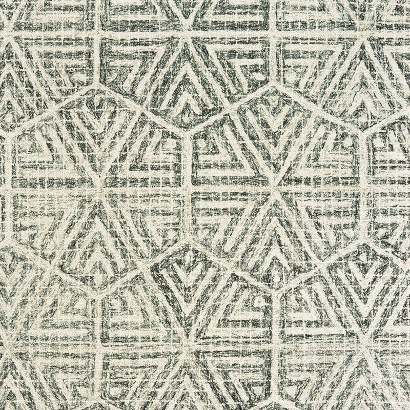 5' X 8' Gray And Ivory Wool Geometric Hand Tufted Area Rug