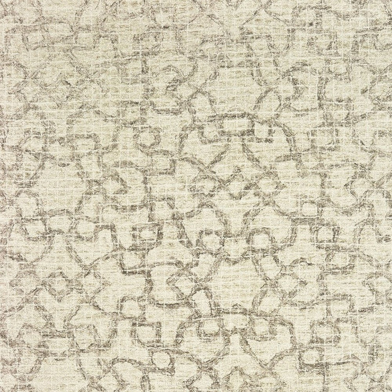 5' X 8' Tan And Ivory Wool Geometric Hand Tufted Area Rug